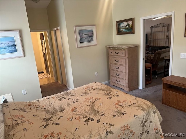 carpeted bedroom featuring a closet