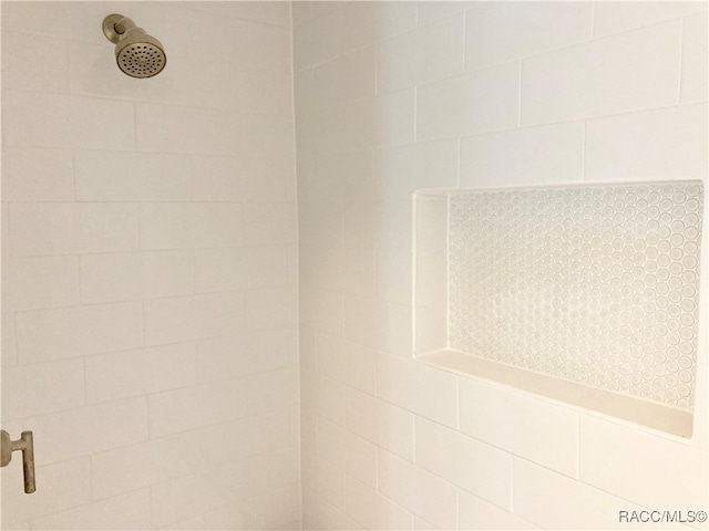 room details featuring a tile shower