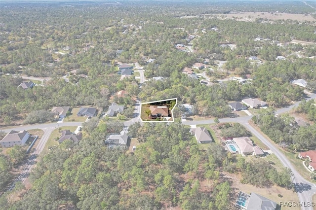 drone / aerial view with a residential view