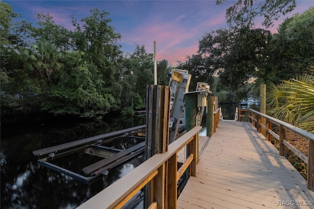 dock area with boat lift