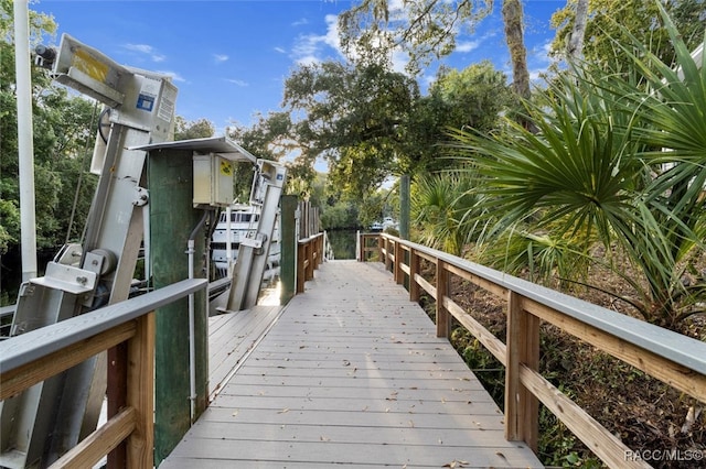 exterior space featuring boat lift