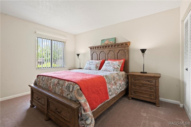 688 Midway Dr Unit B, Ocala, FL 34472 - bedroom featuring carpet flooring, baseboards, a textured ceiling, and a closet