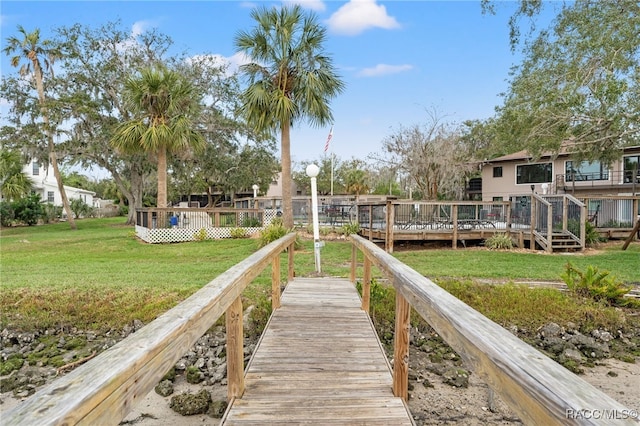 5155 S Gray Pelican Way, Homosassa, FL 34448 - dock featuring a lawn and a deck