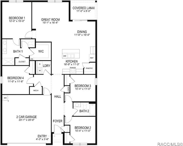 3342 W Crandon Dr, Dunnellon, FL 34433 - floor plan / room layout