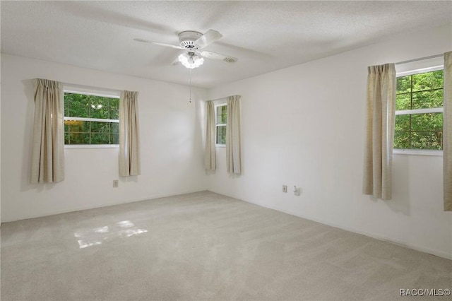 6580 E Glencoe St, Inverness, FL 34452 - unfurnished room with plenty of natural light, carpet floors, a ceiling fan, and a textured ceiling