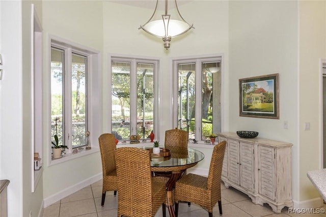 view of tiled dining space