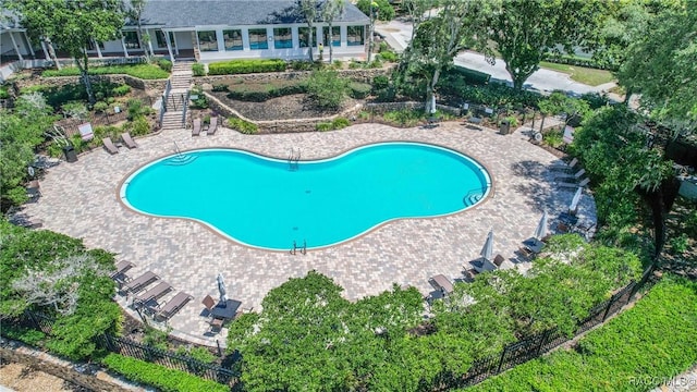 view of pool with a patio area