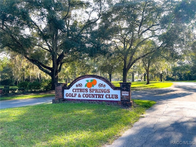 9125 N Abbot Dr, Citrus Springs, FL 34434 - view of community with a lawn and view of wooded area