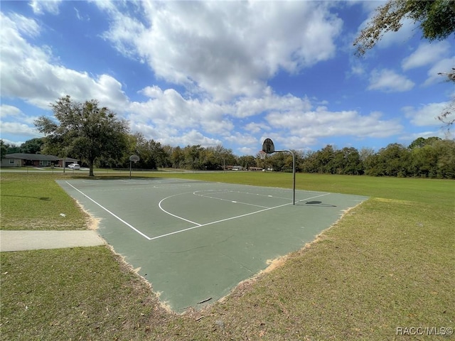 9125 N Abbot Dr, Citrus Springs, FL 34434 - view of basketball court with a yard and community basketball court