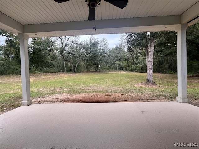 view of patio / terrace with ceiling fan