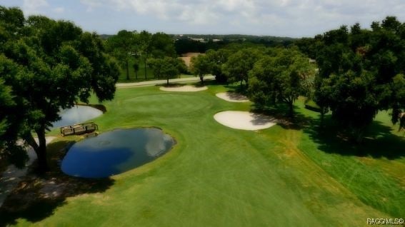 3201 N Canterbury Lake Dr, Hernando, FL 34442 - view of property's community with view of golf course, a water view, and a yard