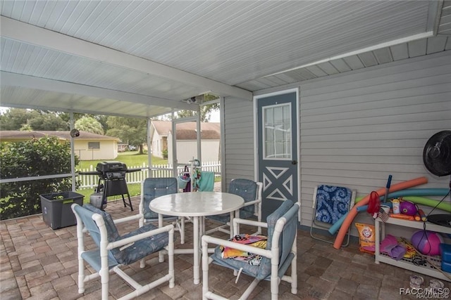 view of patio / terrace featuring a grill