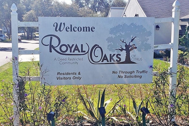 view of community sign