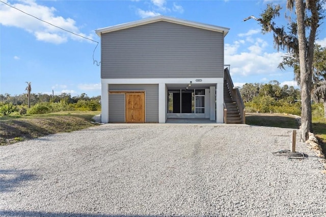 garage with driveway