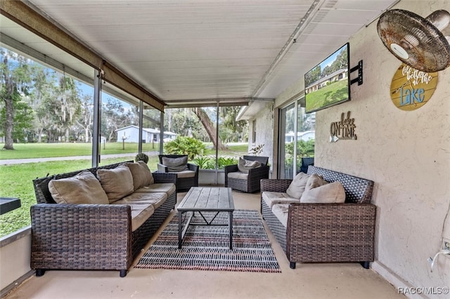 view of sunroom