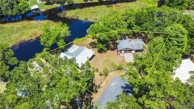 8915 E Echo Ct, Inverness, FL 34450 - aerial overview of property's location with a large body of water and property parcel outlined