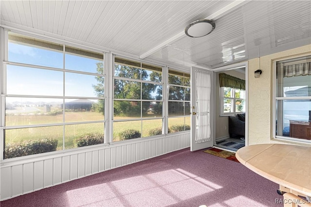 view of unfurnished sunroom