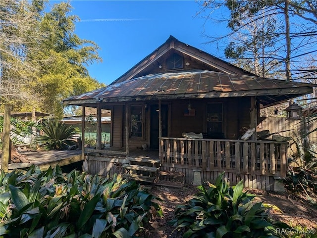 exterior space with covered porch