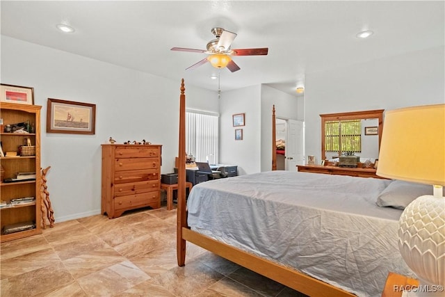7634 N Hargrove Pt, Crystal River, FL 34428 - bedroom featuring recessed lighting and a ceiling fan