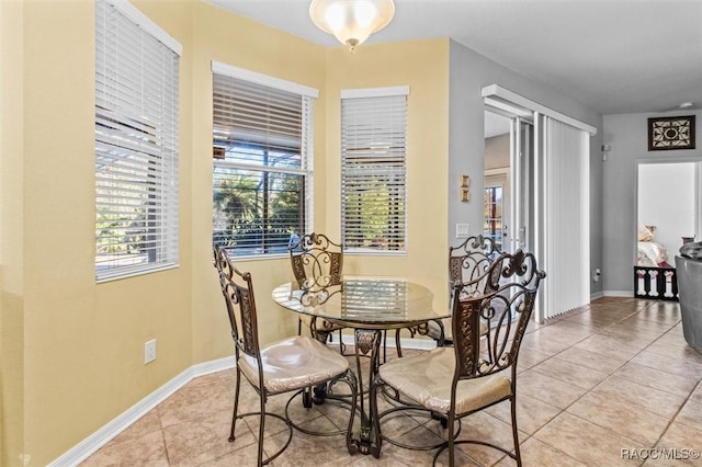 view of tiled dining room