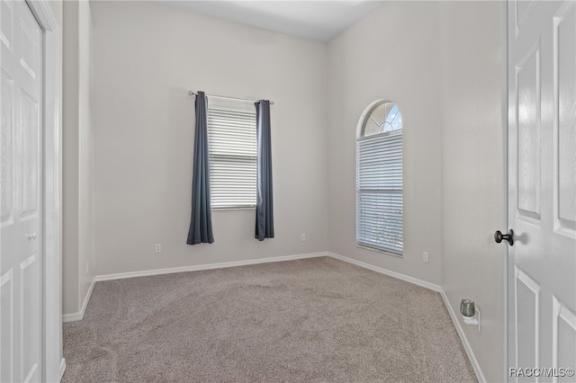 view of carpeted spare room