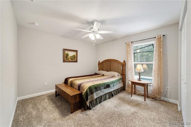 776 W Horizon Ln, Citrus Springs, FL 34434 - carpeted bedroom featuring baseboards and ceiling fan