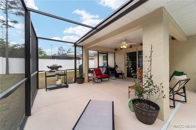 776 W Horizon Ln, Citrus Springs, FL 34434 - view of patio / terrace featuring ceiling fan and glass enclosure