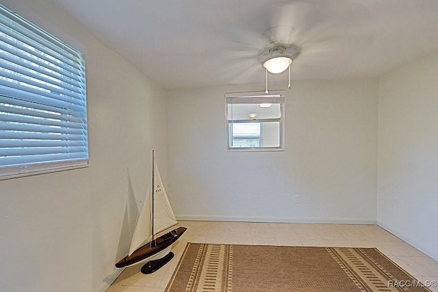 interior space featuring light tile patterned floors