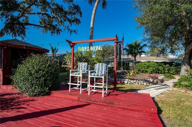 view of wooden deck