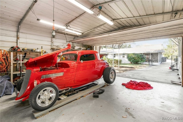 view of garage