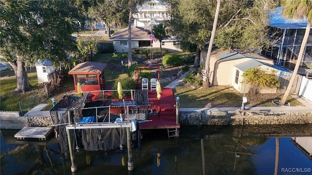 dock area featuring a gazebo