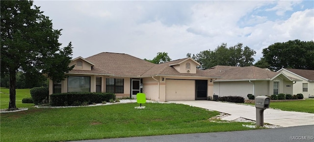 735 W Colbert Ct, Beverly Hills, FL 34465 - single story home with stucco siding, an attached garage, concrete driveway, and a front lawn