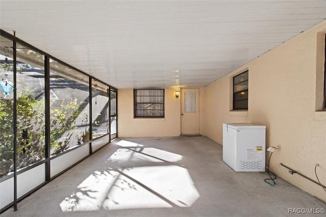 view of unfurnished sunroom