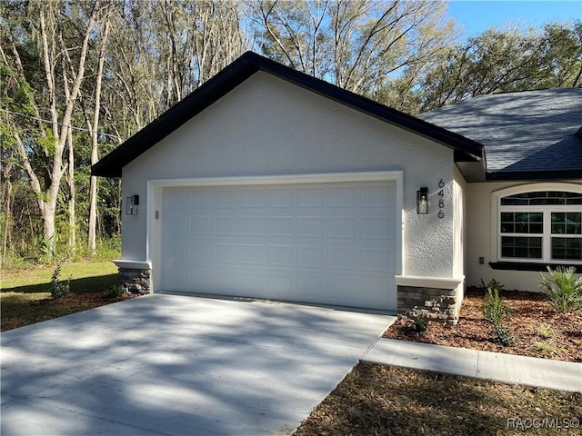 exterior space featuring a garage