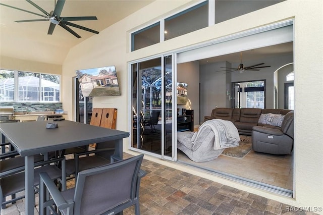 view of patio / terrace featuring an outdoor hangout area and ceiling fan