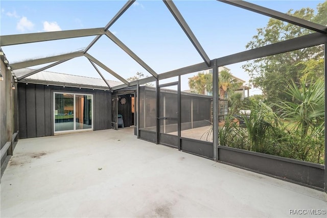 2310 N Watersedge Dr, Crystal River, FL 34429 - unfurnished sunroom with vaulted ceiling and plenty of natural light