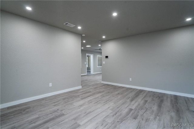 empty room featuring light wood-type flooring