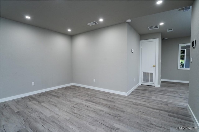 empty room featuring light wood-type flooring