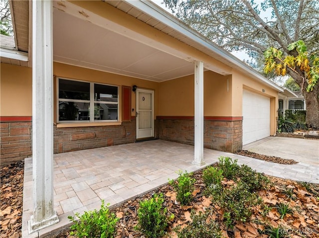 entrance to property with a garage