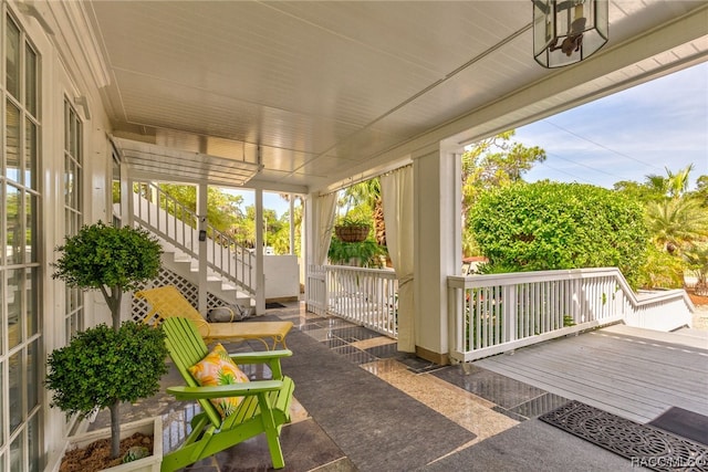 view of patio with a porch