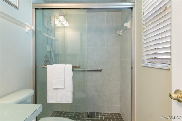 3570 E Cove Park Trl, Hernando, FL 34442 - full bathroom with a stall shower, vanity, and toilet