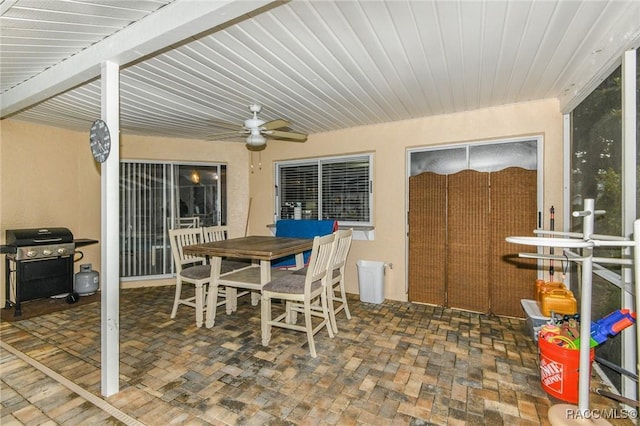640 E Hartford St, Hernando, FL 34442 - view of patio / terrace featuring a grill, outdoor dining space, and ceiling fan