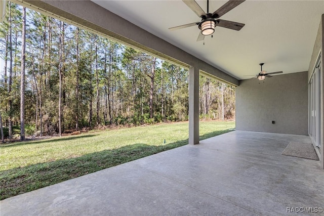 view of patio / terrace with a ceiling fan