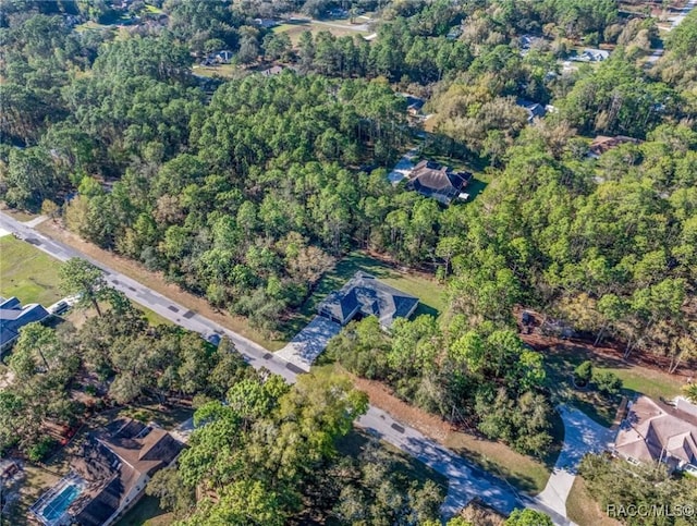 aerial view with a forest view