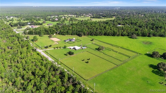 aerial view featuring a rural view