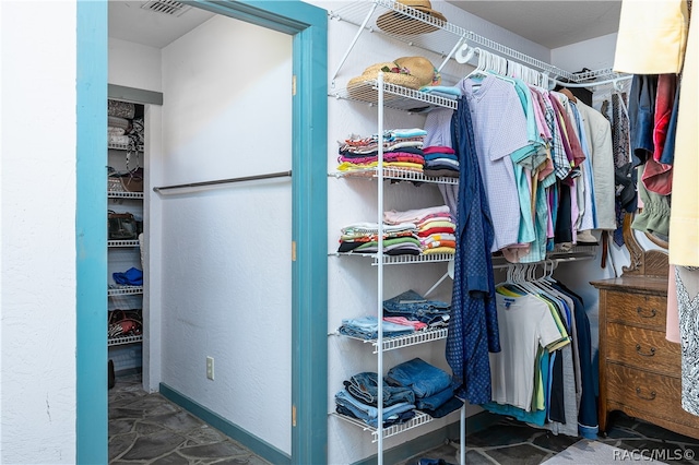 view of walk in closet