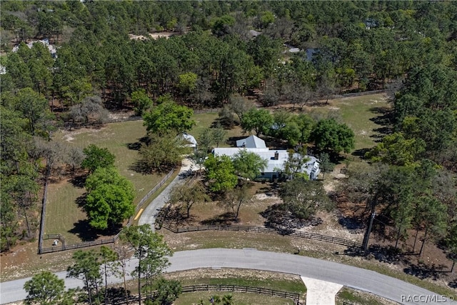 aerial view featuring a rural view