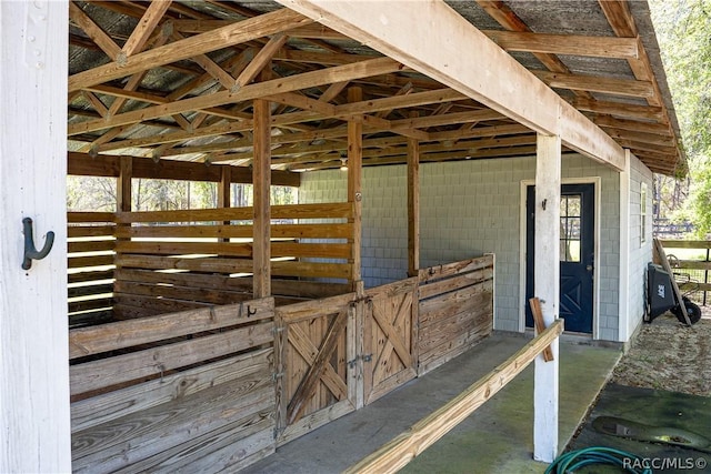 view of horse barn