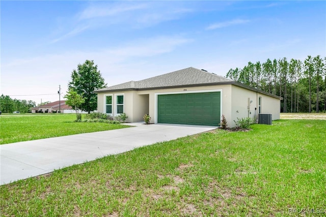 784 E Alaska Ln, Hernando, FL 34442 - view of front facade featuring an attached garage, concrete driveway, a front yard, and stucco siding