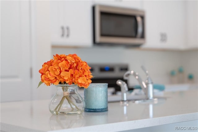 interior details with stainless steel microwave